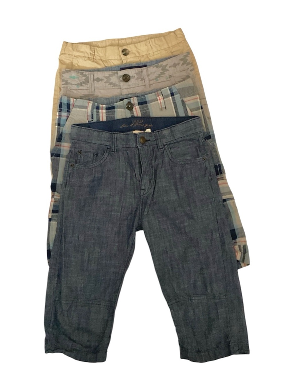 Cherokee Boys Multi-Pack Shorts in Chambray, Plaid & Khaki